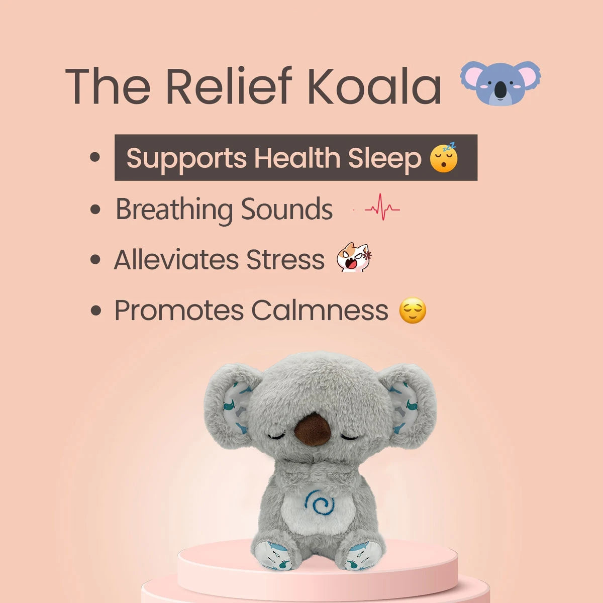 Baby Schnuller Relief Koala Bär Mädchen Stofftier Krippe Spielzeug Beruhigen Koalas Plüsch Spielzeug Mit Schlafliedern Einfach Zu Bedienen Langlebig